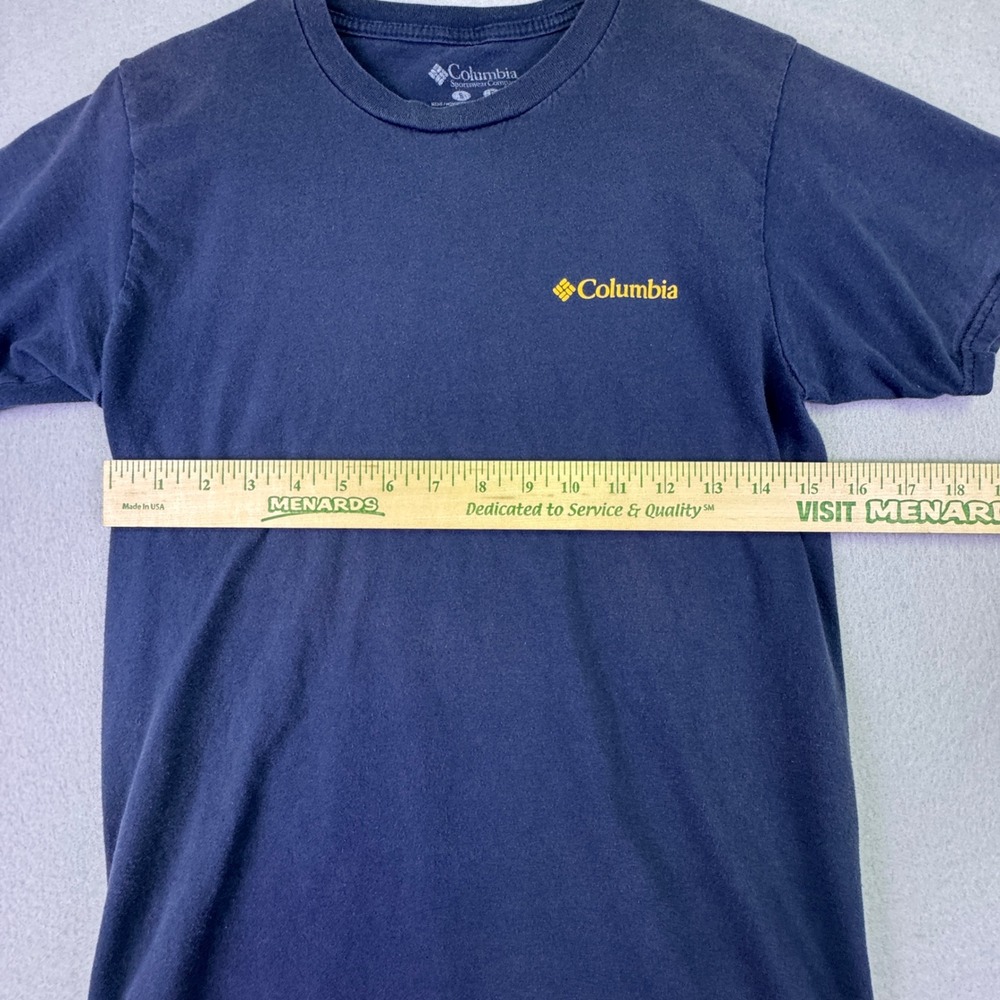 Columbia Shirt Men's Small Gorpcore Graphic‎ Tee Mountain Blue Short Sleeve - Picture 5 of 6